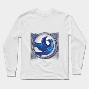 Blue Phoenix Rising Artwork No. 945 Long Sleeve T-Shirt